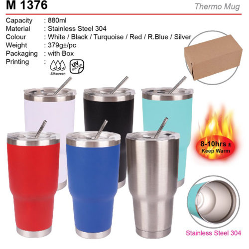 Thermo Mug with Straw (M1376)