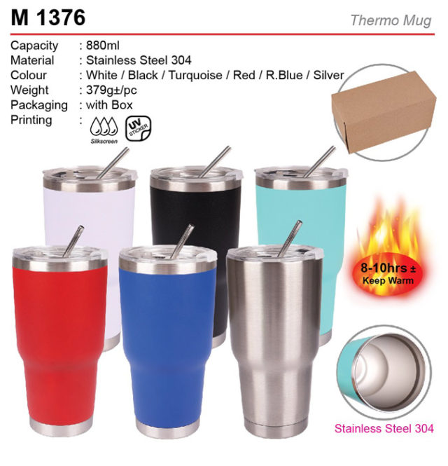 Thermo Mug with Straw (M1376)