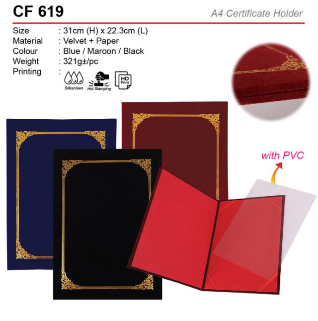 Velvet Certificate Holder (CF619)