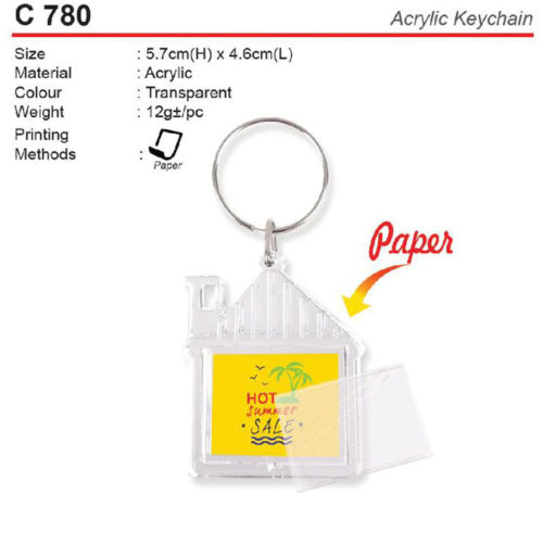 House Shape Plastic Keychain (C780)