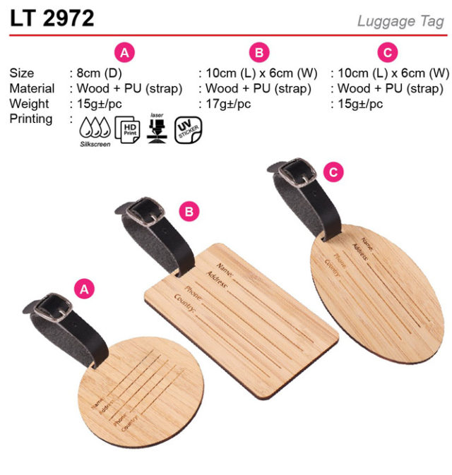 Wooden Luggage tag (LT2972)